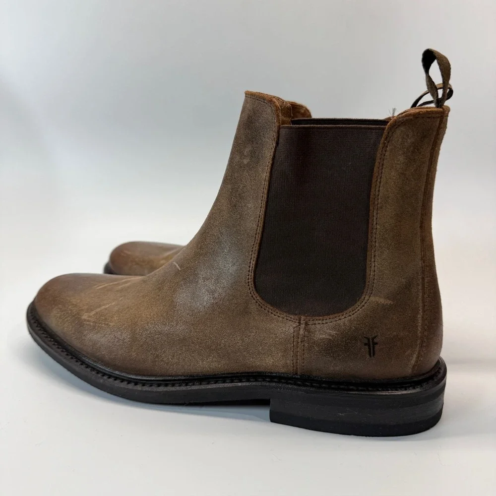 Frye‎ Seth Chelsea Boot Men 9 D Brown Chocolate Patina Classic